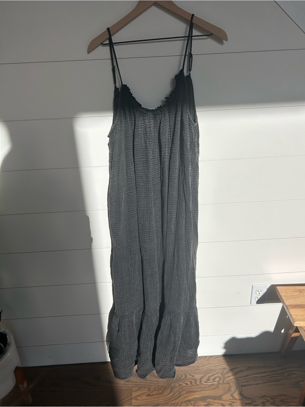 Anthropologie Black Gauzy Spaghetti-Strap Swim Coverup